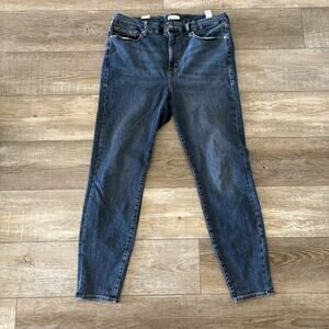 Good American Good Legs Jeans Womens 15 (34x30) Dark Wash Skinny Stretch Denim